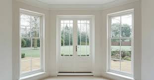 Modern interior doorway with glass panels